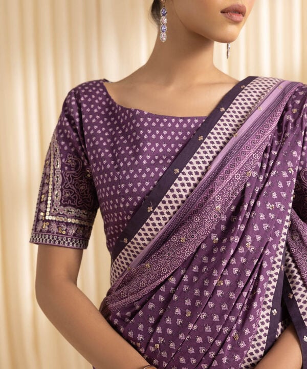 Lavender -Trendy Lawn Saree with Comfortable Fit