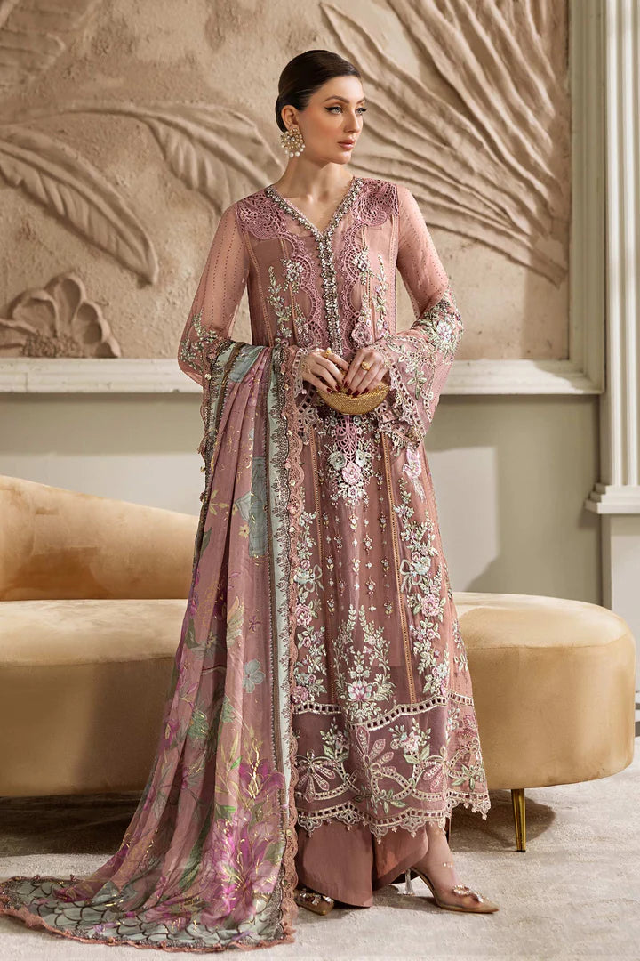 MPC-25-105 Designer Maria B Tea Pink Stitched Chiffon Suit with 3D Embroidery and Foil Silk Dupatta – Pakistanimoda.com.