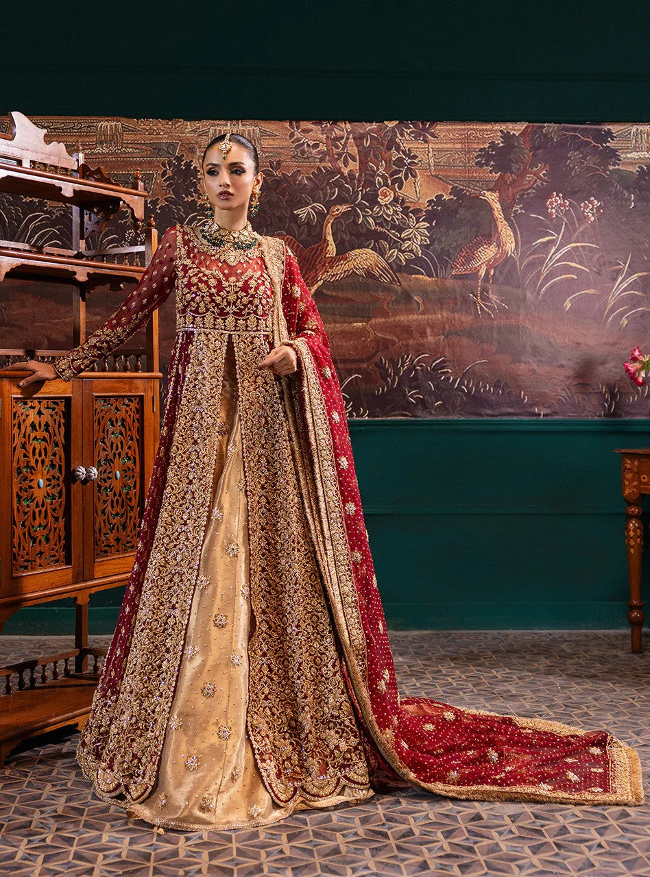 Bridal lehenga red and gold pakistani hotsell