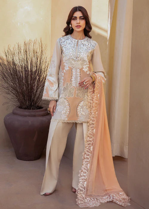 Mercina- Peach Kurta Set for Women By- Saira Shakira