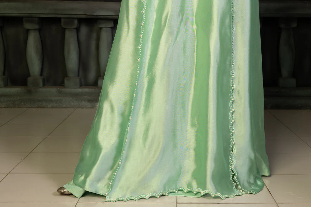 Mint Green- Trendy Pastel Anarkali Outfit for Festive Wear