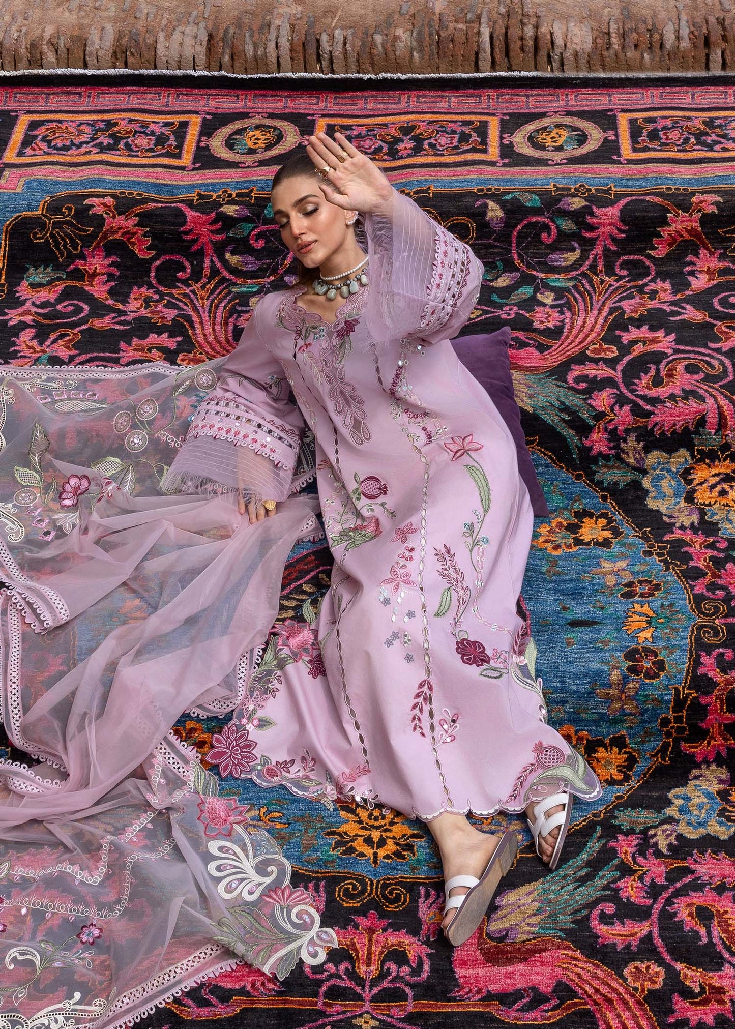 Mirror Garden-D3B-Iris Embroidered Pakistani Dress with Mirror Work by Crimson