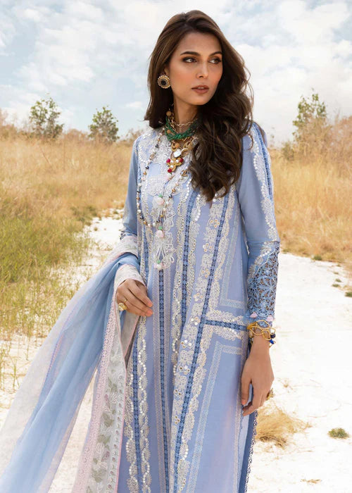 NADINE-A- Periwinkle Lawn '25 Ensemble By- Saira Shakira