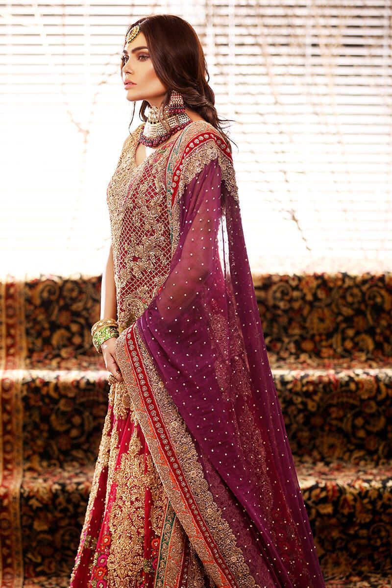 Noor Jahan-Heavy Red Bridal Outfit for Baraat