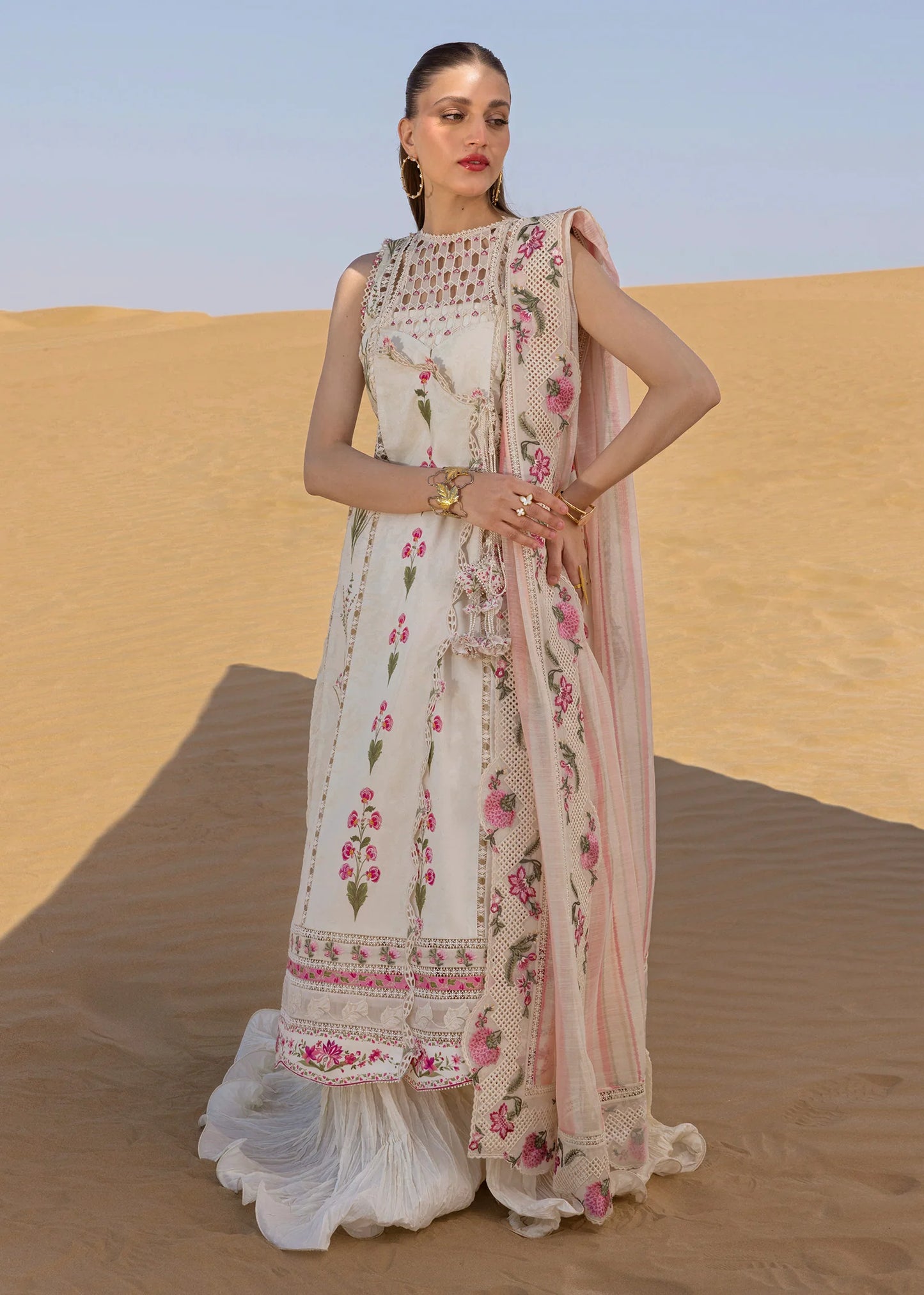 Once Upon A Flower - D9 B- Cloud Embroidered Lawn Outfit By- Crimson
