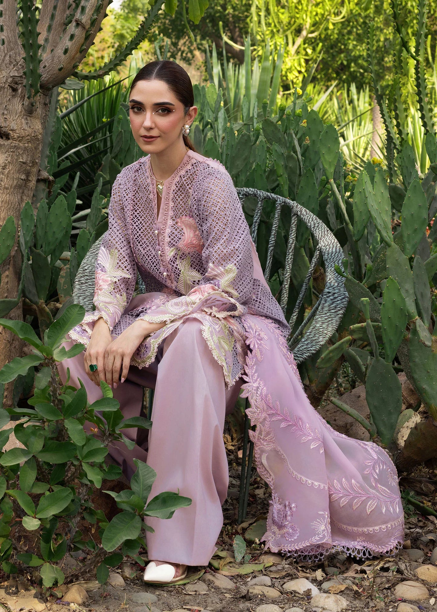 One True Love -D6B-Lavender Embroidered Pakistani Dress for Weddings & Eid – Ships to US, UK & Canada – Crimson