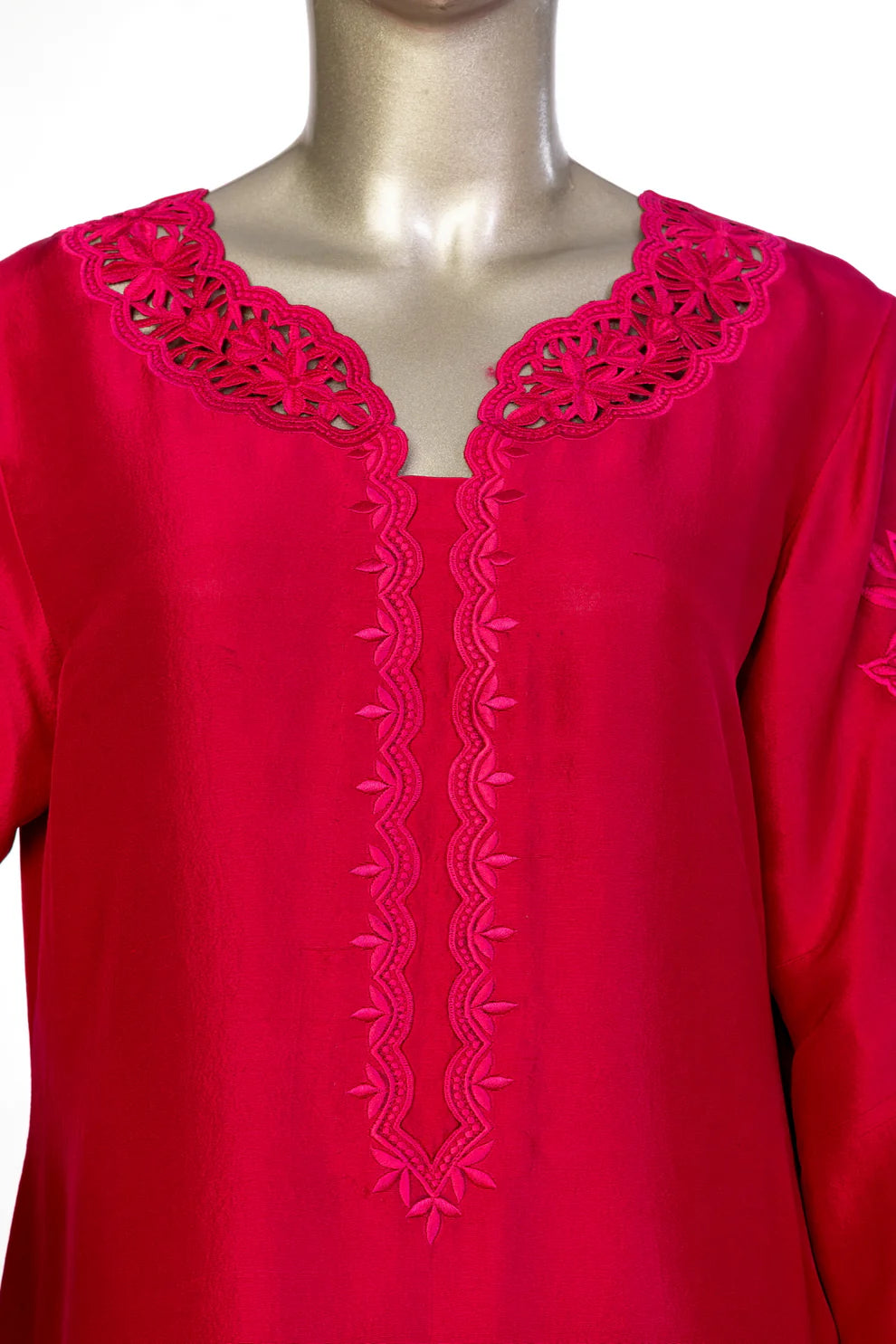 Rania-Crimson Red Latest Pakistani silk suit for summer