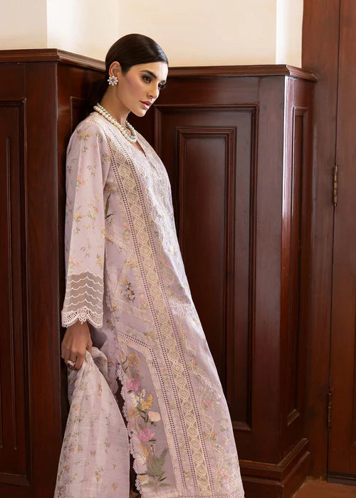 Sweet Opel 8-A Embroidered Lavender Lawn Suit – Elegant Luxury Party Wear for Women-US, Canada & UK