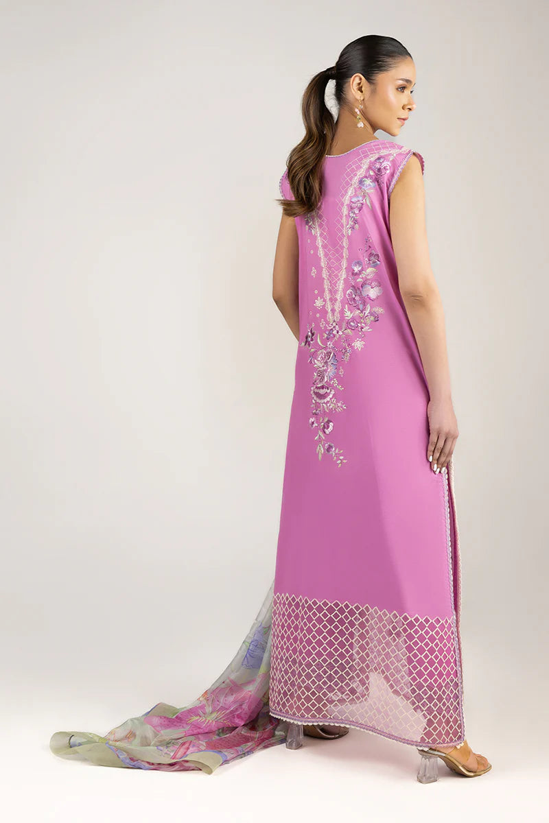 Timeless Wave- Dark Pink Manaram Luxury lawn Outfit By- Mushq