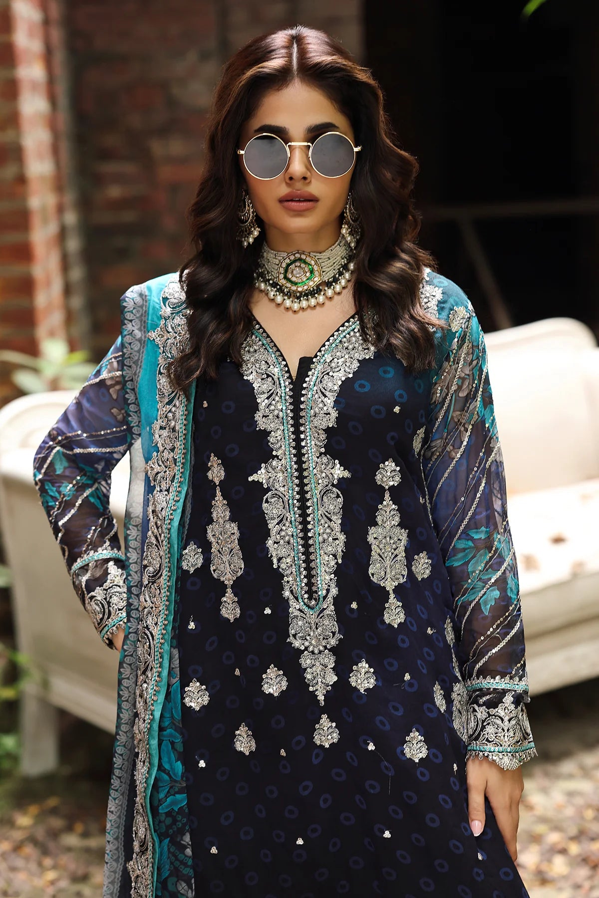 VSL25-32 Charizma Navy Blue Vasal Vol 5 Stitched Chiffon Suit – Luxury festive & wedding wear online at Pakistanimoda.com with worldwide shipping.