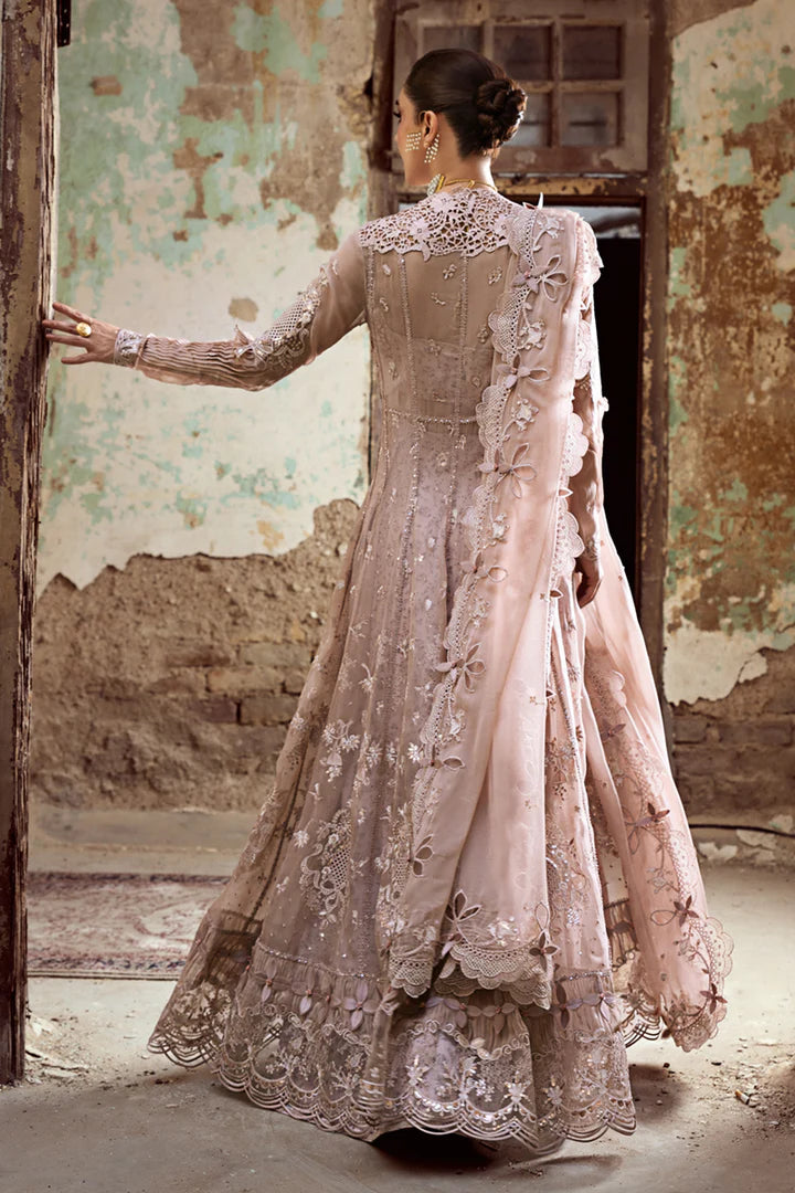 WC-01 AISLA stitched beige chiffon suit by Qalamkar with schiffli and chikankari embroidery, digital slip, and dupatta – available at Pakistanimoda worldwide