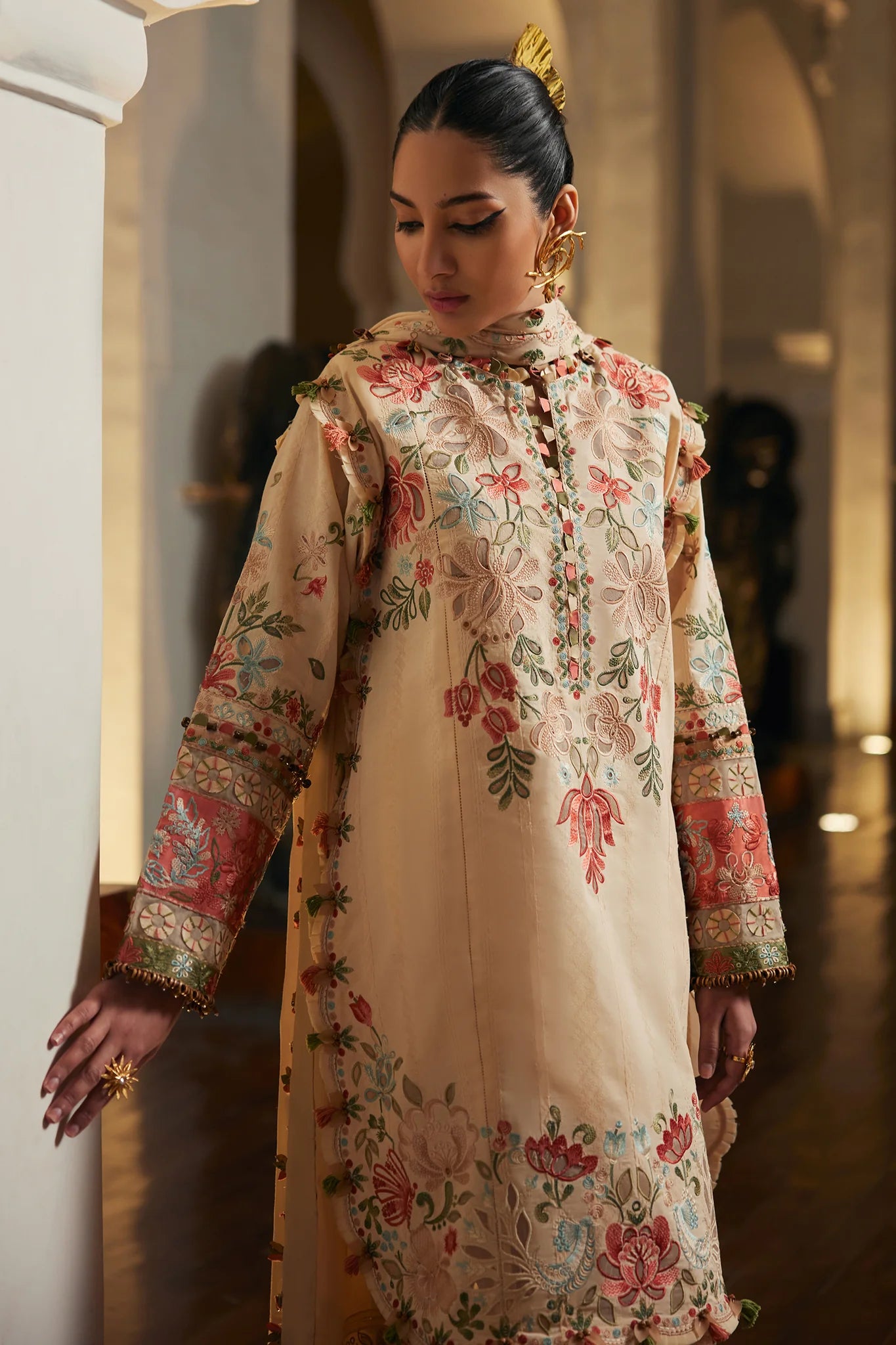 Zahara 07-B- A Desert Serenade Lawn Outfit By- Elan
