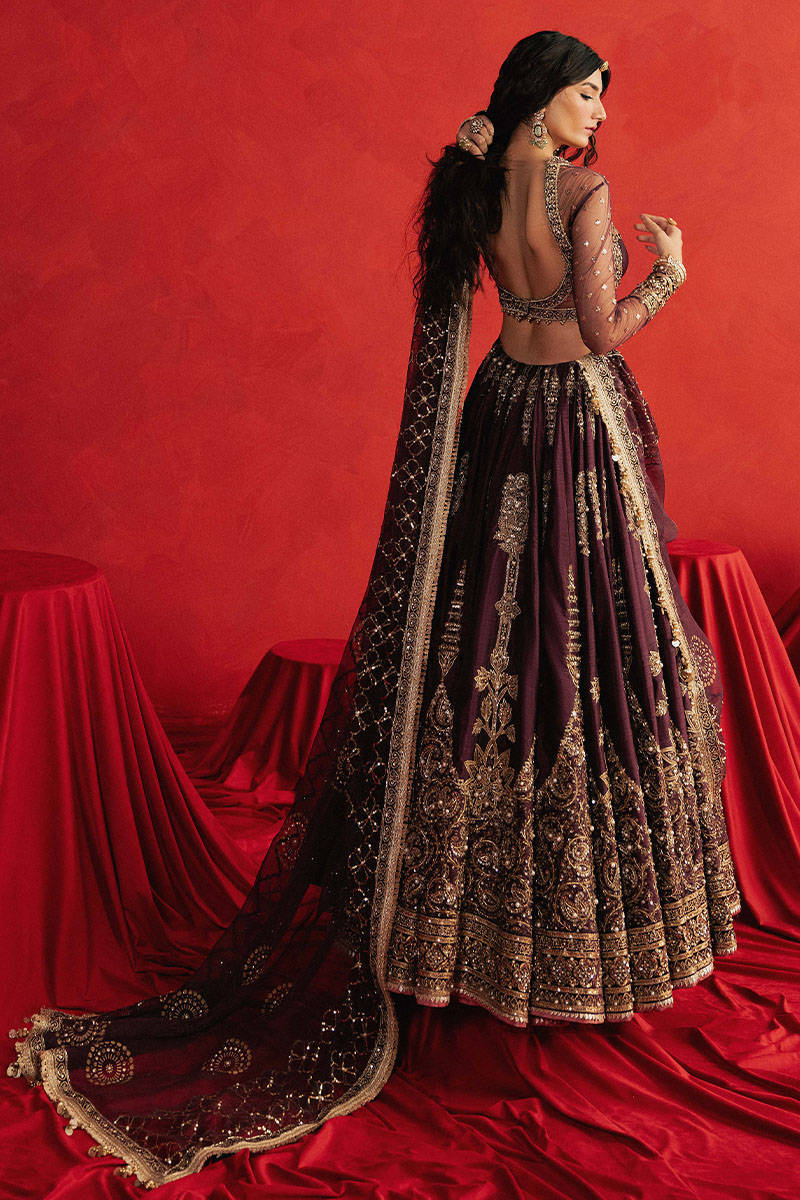 Zeb-un-Nissa royal purple bridal lehenga by Mohsin Naveed Ranjha
