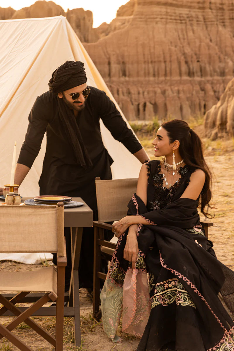 Zoya- Black Premium Lawn Eid Edit' 25 Ensemble By- Rang Rasiya