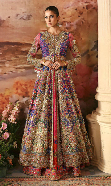 Designer Pakistani Anarkali dress with embroidery – formal and bridal wear for weddings & events by Pakistanimoda