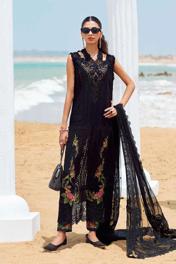 01- Black Embroidered Eid Lawn Suit '25 By-Maria.B