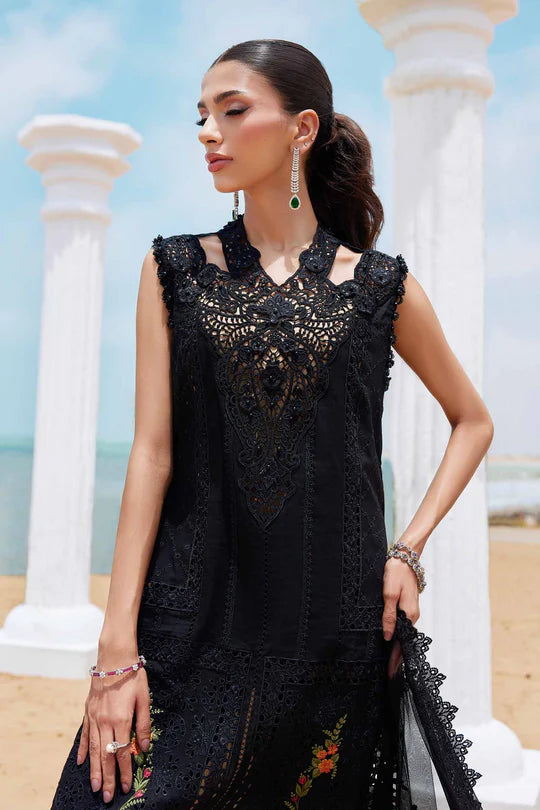 01- Black Embroidered Eid Lawn Suit '25 By-Maria.B