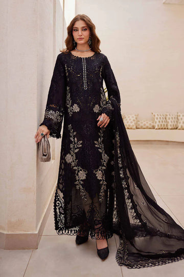 03- Black & Coffee Embroidered Eid Paper Cotton Suit '25 By-Maria.B