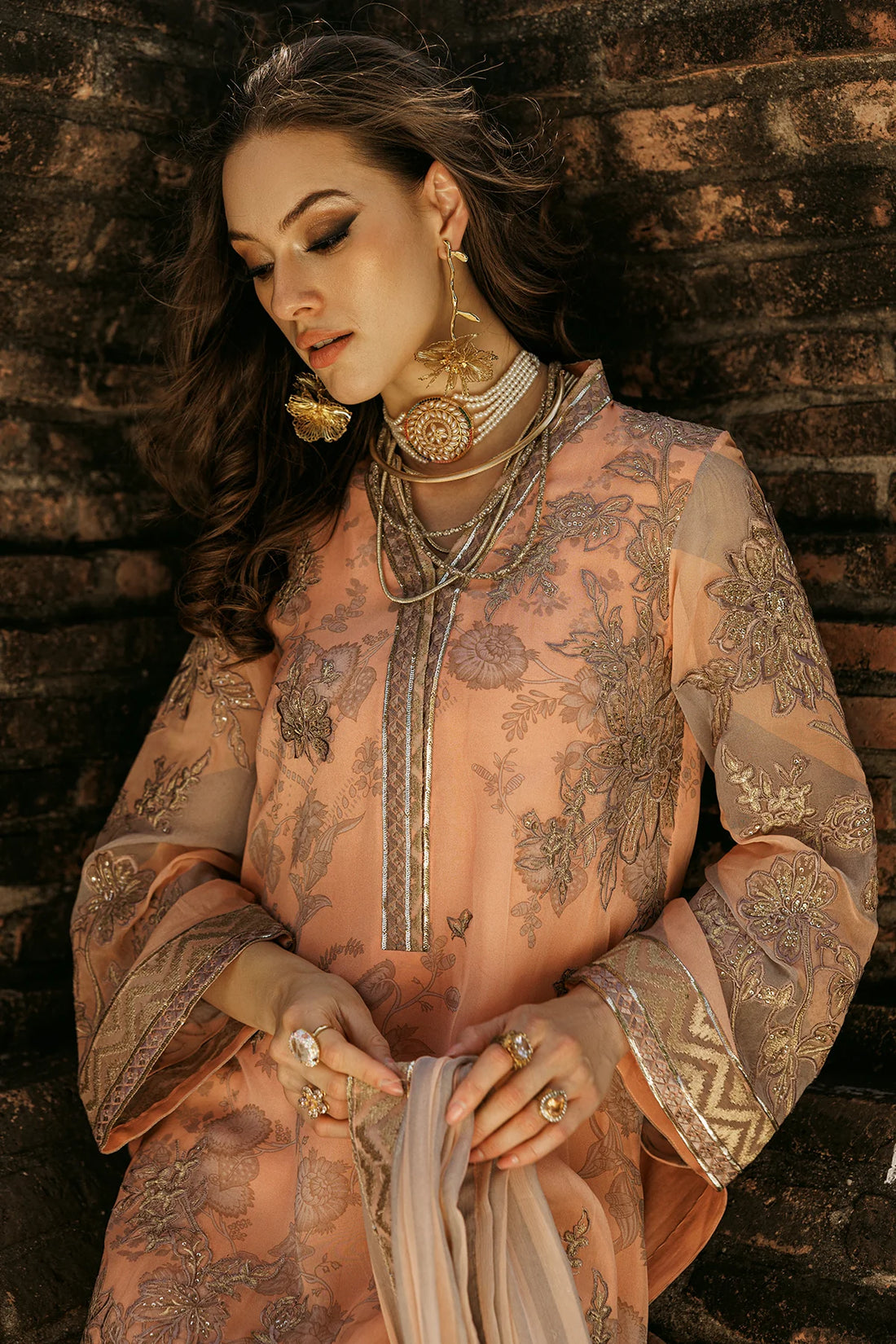 05-Soft beige ethnic ensemble with embroidery details by-Charizma