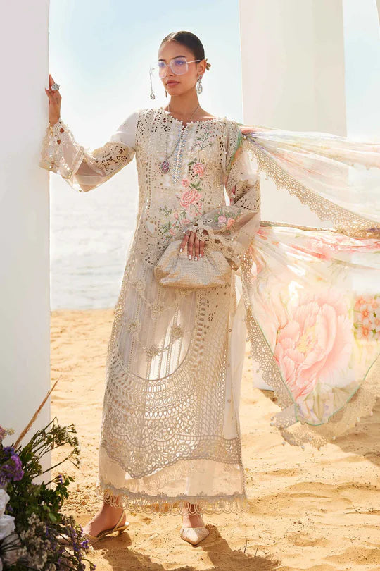 07- Off white Embroidered Eid Lawn Suit '25 By-Maria.B