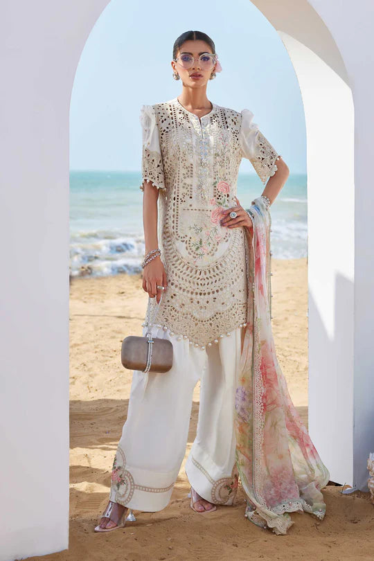 07- Off white Embroidered Eid Lawn Suit '25 By-Maria.B