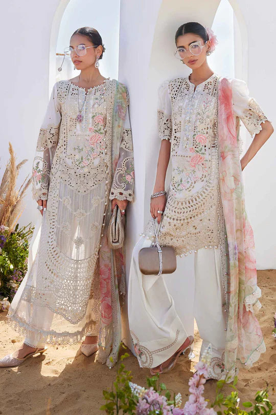 07- Off white Embroidered Eid Lawn Suit '25 By-Maria.B