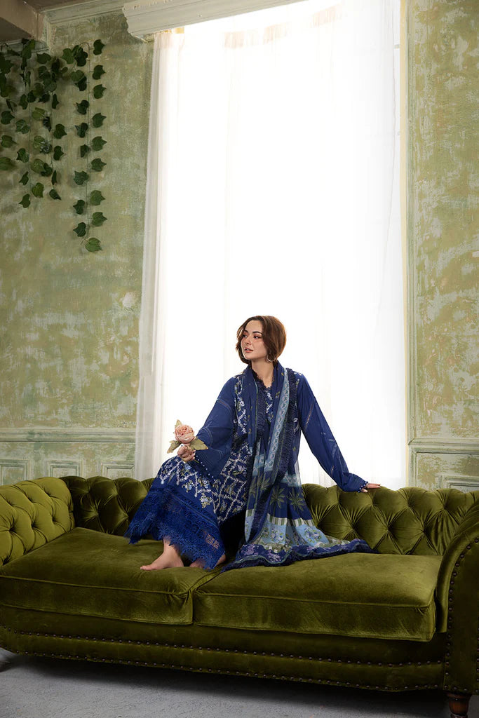 10B-Formal Navy Blue Embroidered Lawn Suit for Eid and Weddings By-Sobia Nazir