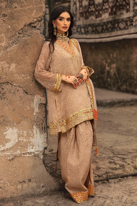13-South Asian printed suit with embroidery for events by-Charizma