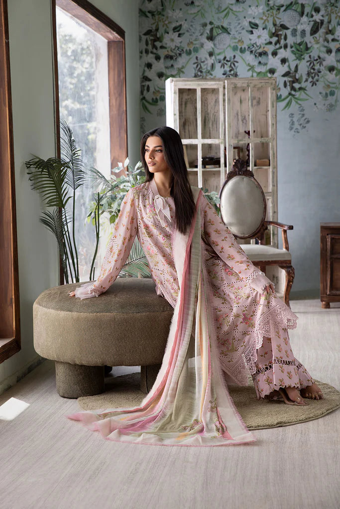 1A-Elegant Soft Pink Lawn Dress for Wedding Functions By-Sobia Nazir
