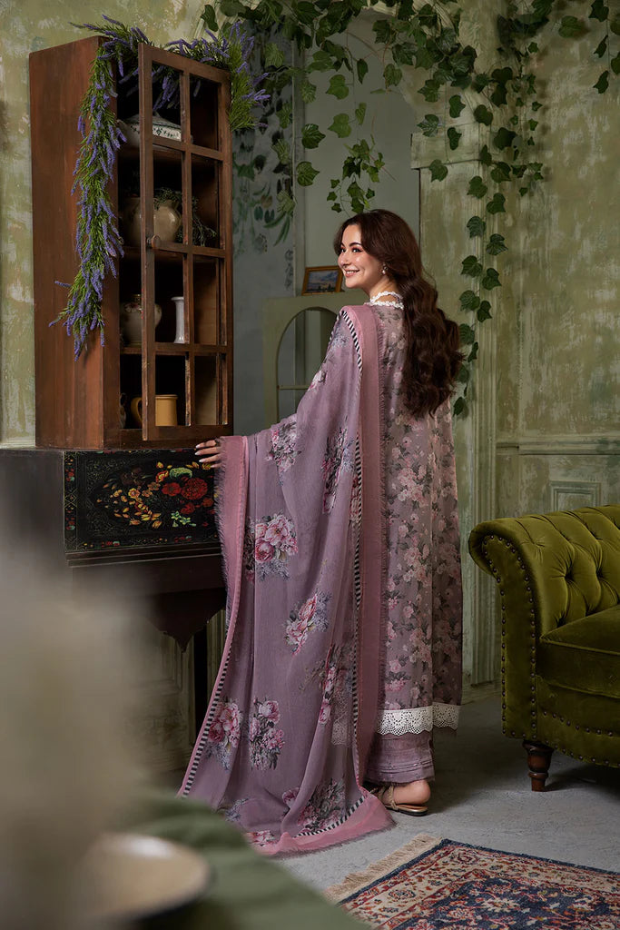 2A-Brown Lawn Suit with Printed Trouser and Embroidered Details By-Sobia Nazir