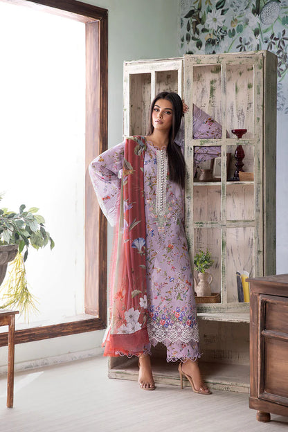 3B-Pakistani Lawn Suit Lilac Color with Embroidery By-Sobia Nazir
