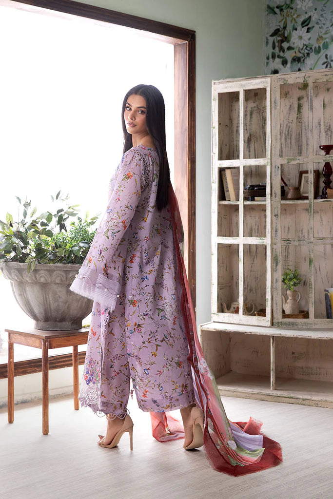 3B-Pakistani Lawn Suit Lilac Color with Embroidery By-Sobia Nazir