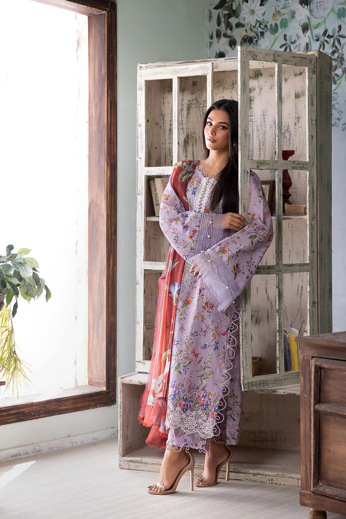 3B-Pakistani Lawn Suit Lilac Color with Embroidery By-Sobia Nazir
