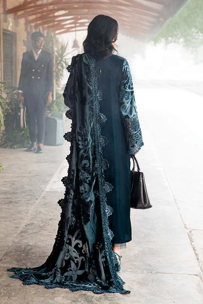 Winter Luxe: Embroidered Palachi Suit-DL-1203 Teal-By Maria.B