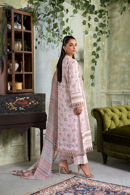 4A-Elegant Peach & Off white Lawn Dress with Detailed Embroidery By-Sobia Nazir