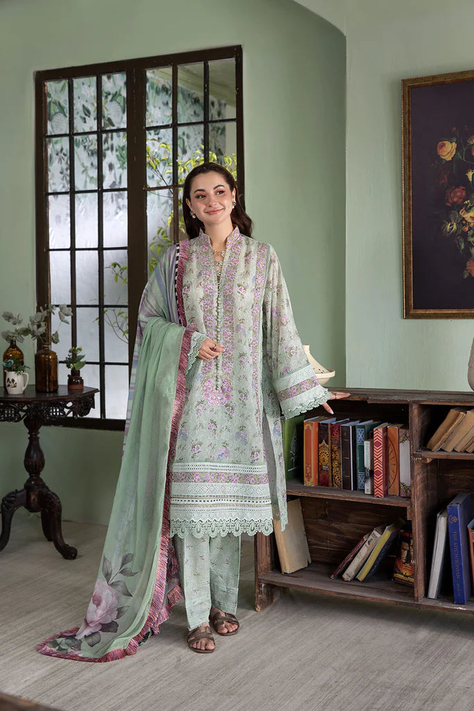 4B-Sage Green Pakistani Suit with Chiffon Dupatta for Day Events By-Sobia Nazir