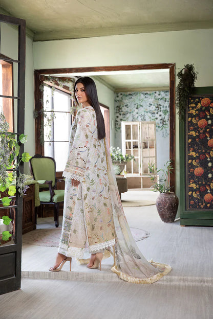 6B-Summer Lawn Suit in Green and Off-White for Women By-Sobia Nazir