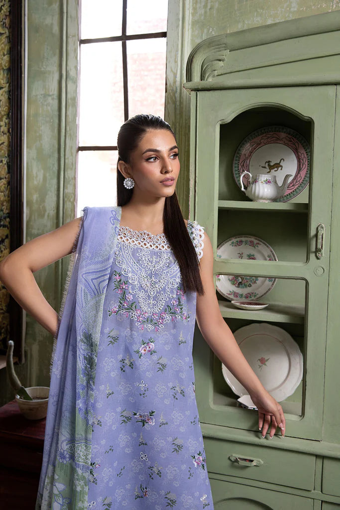 7A-Sky Blue Semi-Formal Lawn Suit for Summer Events 2025 By-Sobia Nazir