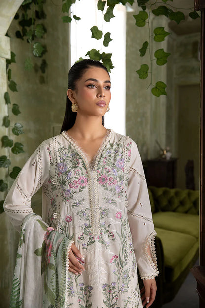 9A-Classic White Lawn Suit with Embroidery for Eid 2025 By-Sobia Nazir