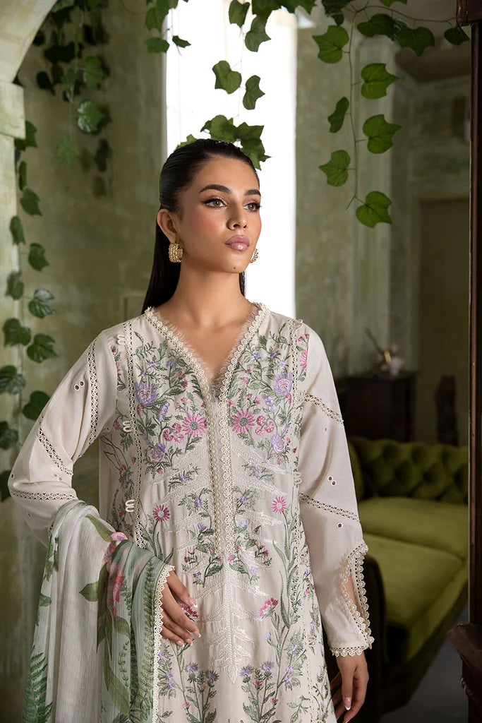 9A-Classic White Lawn Suit with Embroidery for Eid 2025 By-Sobia Nazir