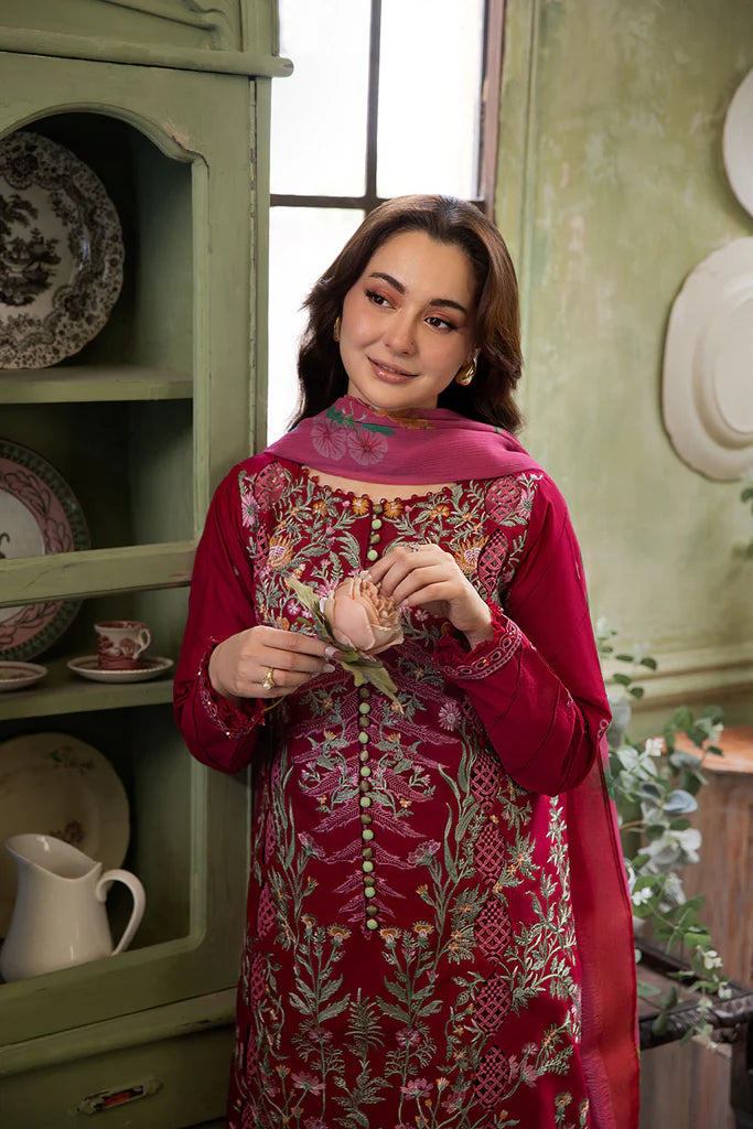 9B-Red Lawn Suit for Special Occasions and Family Gatherings By-Sobia Nazir