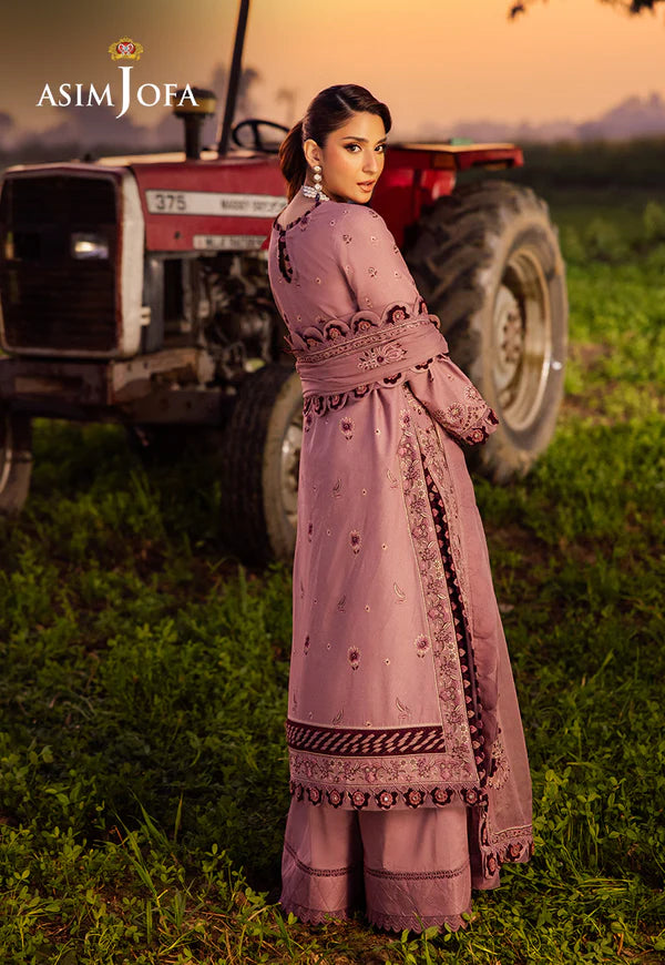 AJELL-02 PINK EMBROIDERED LAWN ENSEMBLE