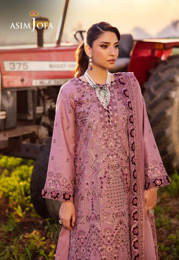 AJELL-02 PINK EMBROIDERED LAWN ENSEMBLE