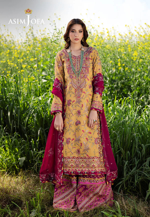 AJELL-07 MARIGOLD EMBROIDERED LAWN ENSEMBLE