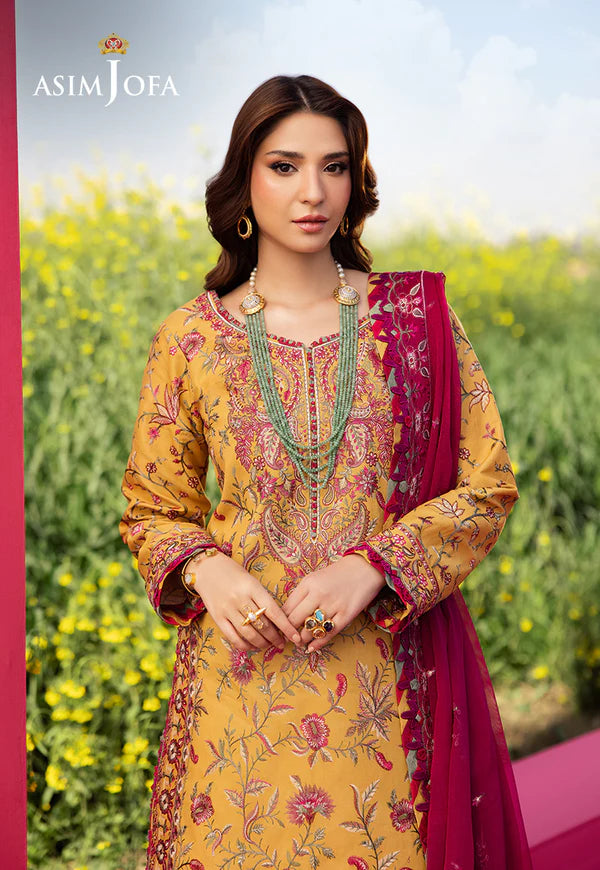 AJELL-07 MARIGOLD EMBROIDERED LAWN ENSEMBLE