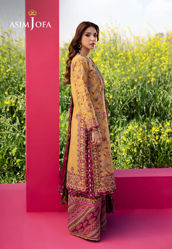 AJELL-07 MARIGOLD EMBROIDERED LAWN ENSEMBLE