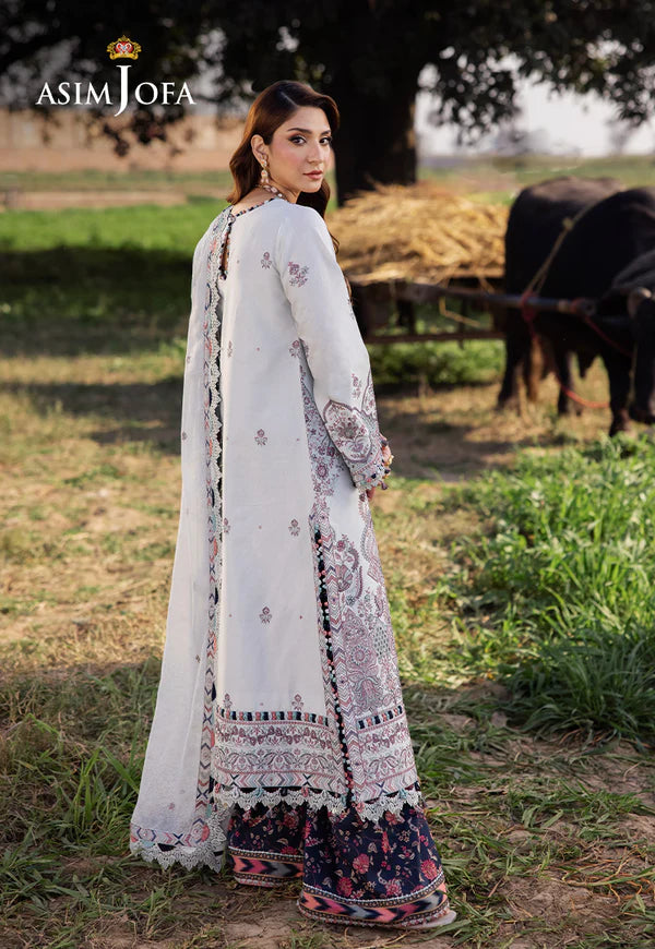 AJELL-10  BLUE EMBROIDERED LAWN ENSEMBLE