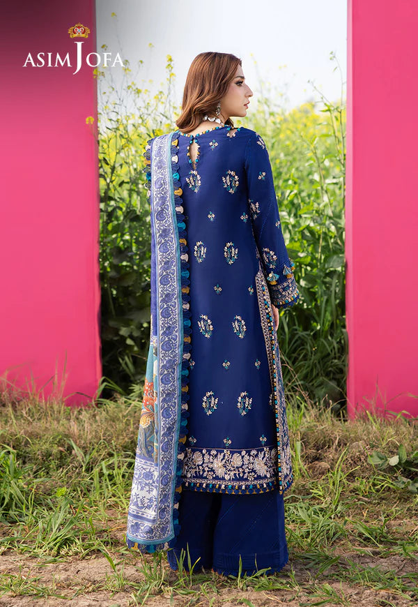 AJELL-11 BLUE  EMBROIDERED LAWN ENSEMBLE