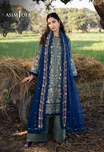 AJELL-14 PURPLE  EMBROIDERED LAWN ENSEMBLE