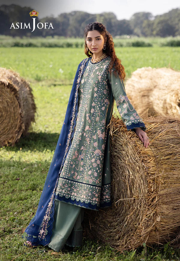 AJELL-14 PURPLE  EMBROIDERED LAWN ENSEMBLE